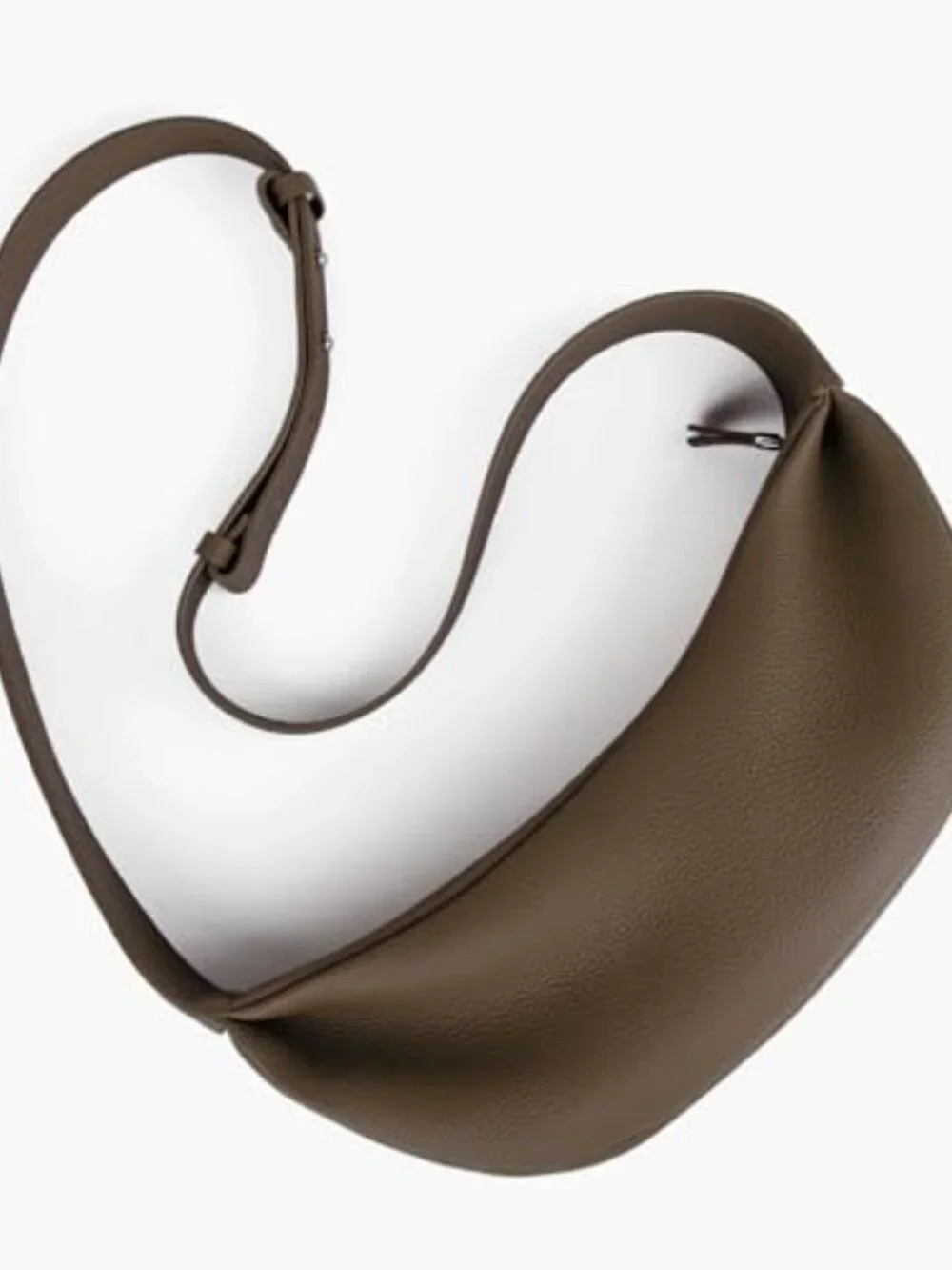 Genuine Leather Sling Crossbody Hobo Bag with Wide Strap